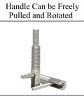 Heavy Duty Stainless Steel Retractable Indexing Plunger Pin With Swivel L Handle And Snappy Lockout Spring, detailed image showing the handle.