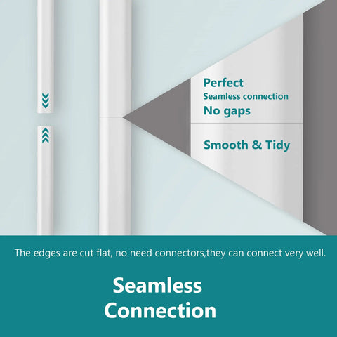 Seamless connection of Paintable Mini Cord Cover For One Wire Self Adhesive Cable Concealer Channel Long 153 Inch White