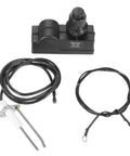 Push Button Fire Pit Ignition Kit With Two Outlets And Ground Wire For Gas Burner Systems Up To 150000 BTUs visible with wires.