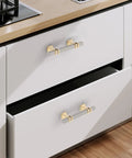 Kitchen drawers with brushed satin nickel T bar drawer handles from 10 Pack 3 Inch Cabinet Pulls Brushed Satin Nickel T Bar Drawer Handles For Cabinets Nickel Cabinet Hardware Includes Two Screw Sizes For Flexible Cut To Fit Installation With Durable Scratch Resistant Finish
