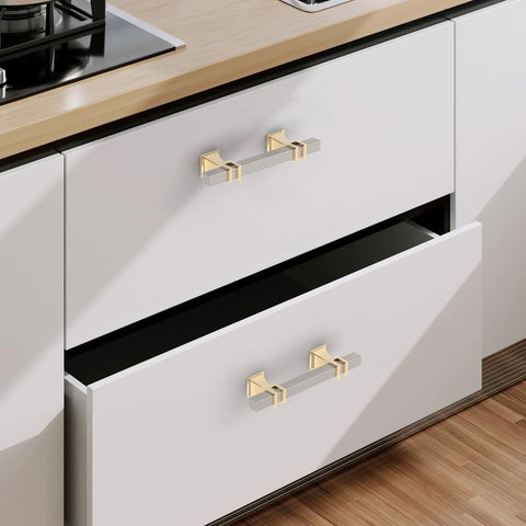 Kitchen drawers with brushed satin nickel T bar drawer handles from 10 Pack 3 Inch Cabinet Pulls Brushed Satin Nickel T Bar Drawer Handles For Cabinets Nickel Cabinet Hardware Includes Two Screw Sizes For Flexible Cut To Fit Installation With Durable Scratch Resistant Finish