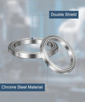 5 Pack 6810ZZ Deep Groove Ball Bearings 50 x 65 x 7mm Chrome Steel Double Shield ABEC 5 close-up with material details