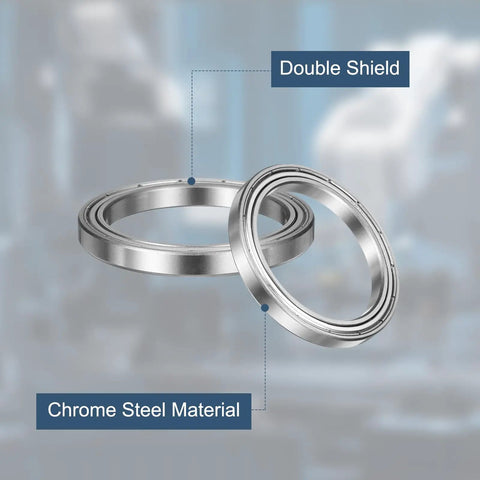 5 Pack 6810ZZ Deep Groove Ball Bearings 50 x 65 x 7mm Chrome Steel Double Shield ABEC 5 close-up with material details