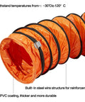 Flexible PVC Duct Hose For Your HVAC Setup Flame Retardant Hard Wearing Heavy Duty Ventilation Ducting with adjustable rope and D ring
