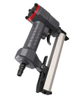 Compact Pneumatic Brad Nailer With 100 Nail Capacity And Dry Fire Guard lightweight aluminum frame for trim and flooring tasks.