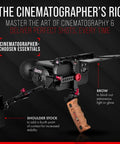 Cinematographer Rig for Smartphones With Smart Z Finder Director Grip Rail Accessory Hub Brow and Shoulder Stock for Ultra Stable Cinematic Shots