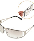 Dope Metal Frame Retro Sunglasses For Women With Hollow Design, UV400 protection, featuring lightweight silver metal frame