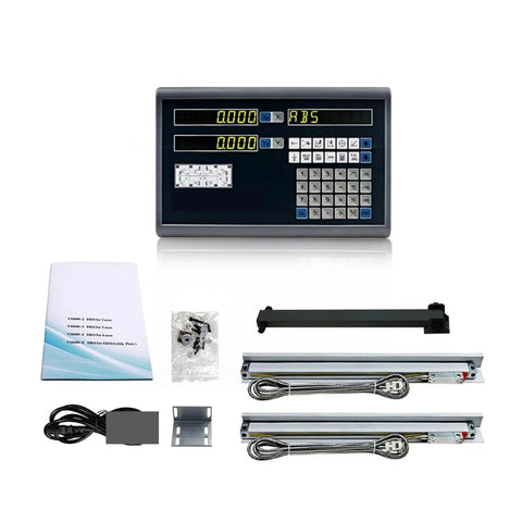 Top Shelf Two Axis Digital Calipers Readout Kit Featuring 2 Precision Linear Encoder Scales Heavy Duty Alloy Measuring Gauge For Kickass Shop Jobs with display unit and scales.