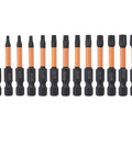 Premium 13 Piece Torx Screwdriver Set With T7 To T40 Star Bits Featuring Hollow Solid Tips And Magnetic Alloy Steel Build Perfect For Home Repairs Electronics, Toys, And Appliances You Can Trust. 13 Torx bits on white background