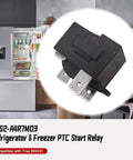 Three Pin Refrigerator And Freezer PTC Start Relay Fits True 969235 Replaces QPS2 A4R7MD3 beside modern fridge
