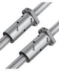 High Performance Double Nut C5 Machined Ball Screw Kit With Cold Rolled RM2505 Precision Ballscrew 2500 Mm Range And DFU2505 Nut close-up view.