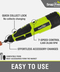 12V Cordless Rotary Tool Kit With Flex Shaft And 7 Variable Speeds, Over 80 Accessories And Fast Charger, Sturdy Case, Handy Engraving Capability