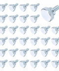40 Pcs M5x8mm Knurled Thumb Screws, Carbon Steel Zinc Plated, Flat Knurled Head, Fully Threaded Bolts arranged in grid format.