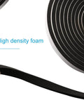 Two Rolls High Density Foam Tape For Door And Window Insulation With Single Sided Adhesive, Closed Cell Weather Stripping Seal, black roll