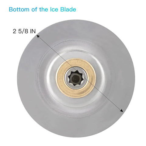 Bottom view of Heavy Duty Blender Ice Blade Replacement For Osterizer And Oster Blenders, showing 2 5/8 inch diameter.