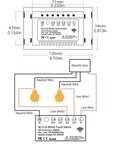 Wiring diagram for Smart WiFi Wall Touch Light Switch With Neutral Wire Required Two Point Four GHz Network Three Way Multi Control