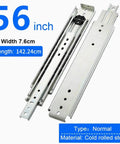 Heavy Duty Full Extension Ball Bearing Drawer Slides With Smooth Glide Soft Close Design Super Durable Side Mounted Steel Tracks, 56 inch