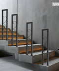 Rock Solid Heavy Duty U Shaped Stair Handrail Featuring Kickstand Style Widened Base And Weatherproof Zinc Coating for stylish balcony steps.