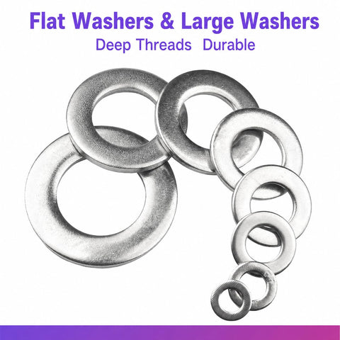 Complete 32 Piece M6 Hardware Kit For Home Repairs And DIY Projects Includes 8 wide flat washers in various sizes
