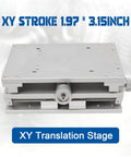 Pro Grade 2D 2 Axis Laser Marker Stand With XY Positioning featuring polished aluminum platform, 8.2x5 inch table, 80mm X 50mm stroke.