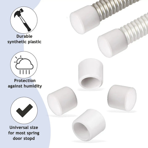 10 Pack Door Stopper Rubber Tips 0.39 Inch Inner Diameter Door Stop Caps For Wall And Floor Protection, white rubber tips