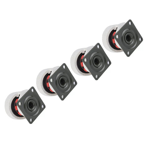 Heavy Duty Leveling Casters 4 Pack Slick Retractable Machine Wheels 1.5 Inch Nylon Aluminum Alloy shown from a top angle.