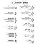 Image showing 16 different sizes of cotter pins from the All In One 260 Piece Cotter Pins Kit With 16 Sizes Premium 304 Stainless Steel Hardware Pins Set For Automotive Trailer Hitch Lawn Mower And More Durable Hitch Clip Assortment In Sturdy Plastic Box.