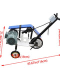 Heavy Duty Hand Push Belt Sander 75 To 82 Inch Flatbed Grinding Polishing Machine with 4KW motor, dimensions visible.