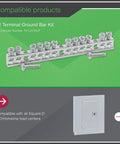 12 Terminal Ground Bar Kit For Electrical Panels Aluminum Surface Mount Ground Bar With 12 Poles