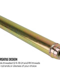 Heavy Duty Three Quarter Inch Chromoly Swedged Tube With 16 Left And Right Hand Threads Zinc Plated Adjustable Suspension Linkage Tube, threaded end