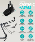 On-The-Go Podcast Kit For iPhone And Android With 2 CastMic Dynamic Mics, USB Audio Interface, And 2 Boom Arms features