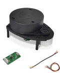 2D LIDAR Sensor A1M8-R6 With 360 Degree Scanning, 12 Meter Range, includes MX1.25 to 2.54 Dupont Wire Kit, shown with components