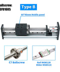 Heavy Duty Electric Sliding Table With Linear Bearing For Cnc And 3D Printers Boasts MgW12R Aluminum Rail And Sfu1605 Ballscrew. Type B assembly with C7 ballscrew and MGW12R rail.