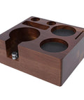 This Dead Easy Acacia Wood Coffee Tamper Station Keeps Your Espresso Gear Tidy And Quick To Grab Featuring grippy rubber pads and compartments.