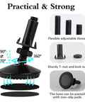 Diagram of 50mm Diameter Adjustable Leveling Feet Heavy Duty Levelers For Furniture Tables And Chairs Rugged Rust Resistant Construction Easy Height Adjustment Strong Load Bearing Keeps Floors Level 4 Pack showcasing flexible thread and non-slip base.