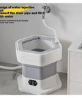 Game Changer No Sweat Portable Folding Washing Machine 8L Compact Mini Washer Dryer with water injection design