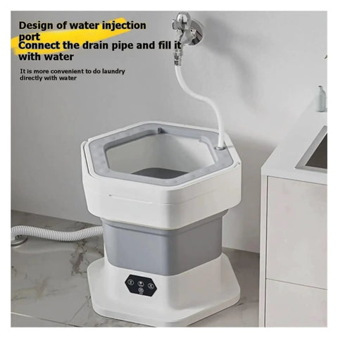 Game Changer No Sweat Portable Folding Washing Machine 8L Compact Mini Washer Dryer with water injection design