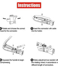 Instructions for 5 In 1 Pro Grade Coaxial Compression Tool Kit With Crimper And Cable Stripper Includes RG6 RG59 RG11