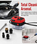 2500W Portable High Temperature Steam Cleaner Handheld for Car Detailing Furniture Kitchen Grout Floors and Tile Red Power Go to Gear