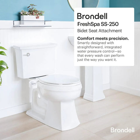 Thinline Bidet Attachment With Adjustable Water Pressure And Side Arm Control for Toilet Seats Dual Nozzles Thin Profile