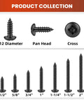 Tough As Nails Number 12 By 1 Inch Pan Head Self Tapping Screws Black Finish 304 Stainless Steel Phillips Drive collection image.
