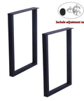 Beefy Industrial Rustic 28 Inch Metal Table Legs Set with square tube design and adjustment mats for tables and benches