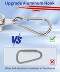 Smooth As Butter 360 Rotating Flag Pole Rings 2 Pack Heavy Duty Aluminum Alloy Mounting Clips with Carabiner Locks for One Inch Poles, Upgrade Aluminum Hook comparison.