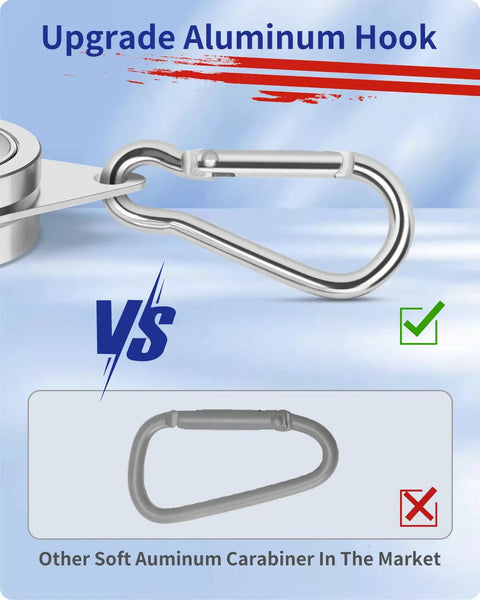 Smooth As Butter 360 Rotating Flag Pole Rings 2 Pack Heavy Duty Aluminum Alloy Mounting Clips with Carabiner Locks for One Inch Poles, Upgrade Aluminum Hook comparison.