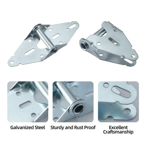 Garage Door Hinge And Roller Tune Up Kit For 8x7 Doors Built To Last Steel Hinges With Zinc Finish close-up showing craftsmanship