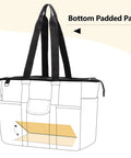Diagram of Workhorse Nurse Bag With 15.6 Inch Laptop Sleeve Fold Flat Bottom Pad For Safe Gear showing bottom padded pad feature