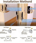 Privacy Pocket Door Lock Hardware With Key For Invisible Barn Doors In Brushed Nickel Finish installation method diagram