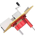 No Sweat Router Lift Base Kit With Precision Table Insert Plate For Snappy Woodworking Trims And Chamfering Heavy Duty Powder Coated Alloy quick adjust router lift with red base and yellow table insert