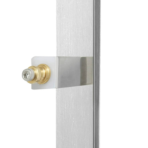 Heavy Duty 48 Inch Commercial Push Pull Door Handle With Square Design SUS 304 Stainless Steel Construction Anti Rust And Corrosion Resistant Tough As Nails For High Traffic Doors close-up mounting bracket on door