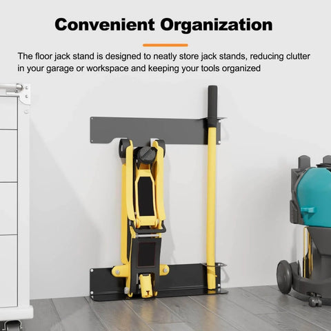 Wall Mounted Floor Jack Stand Storage For Racing Jacks 1.5 To 3 Tons, Universal Wall Rack Mount Brackets in garage
